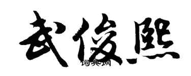 胡问遂武俊熙行书个性签名怎么写