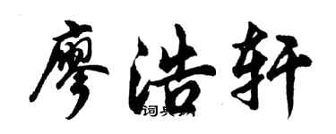 胡问遂廖浩轩行书个性签名怎么写