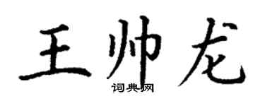 丁谦王帅龙楷书个性签名怎么写