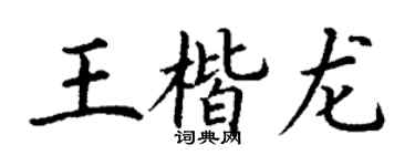 丁谦王楷龙楷书个性签名怎么写