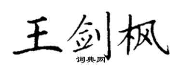 丁谦王剑枫楷书个性签名怎么写