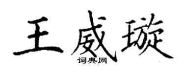 丁谦王威璇楷书个性签名怎么写