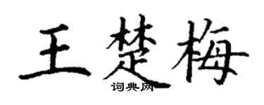 丁谦王楚梅楷书个性签名怎么写