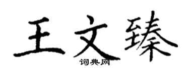 丁谦王文臻楷书个性签名怎么写