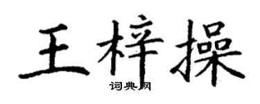 丁谦王梓操楷书个性签名怎么写