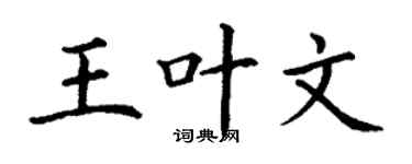 丁谦王叶文楷书个性签名怎么写