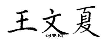 丁谦王文夏楷书个性签名怎么写