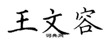 丁谦王文容楷书个性签名怎么写