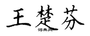 丁谦王楚芬楷书个性签名怎么写