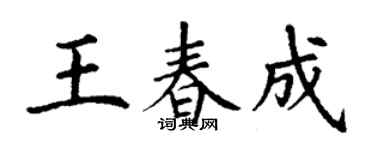 丁谦王春成楷书个性签名怎么写