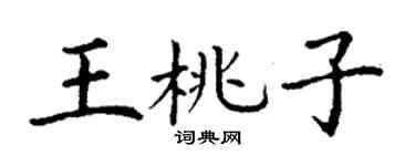 丁谦王桃子楷书个性签名怎么写