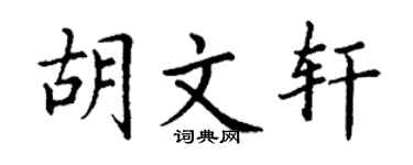 丁谦胡文轩楷书个性签名怎么写