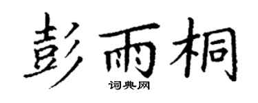 丁谦彭雨桐楷书个性签名怎么写