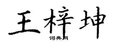 丁谦王梓坤楷书个性签名怎么写