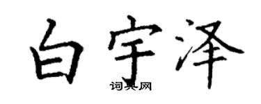 丁谦白宇泽楷书个性签名怎么写