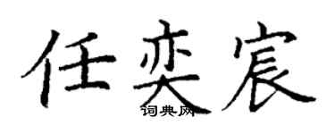 丁谦任奕宸楷书个性签名怎么写