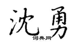 丁谦沈勇楷书个性签名怎么写