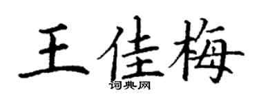 丁谦王佳梅楷书个性签名怎么写