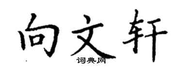 丁谦向文轩楷书个性签名怎么写