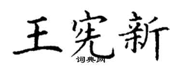 丁谦王宪新楷书个性签名怎么写