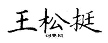 丁谦王松挺楷书个性签名怎么写