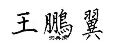 何伯昌王鹏翼楷书个性签名怎么写