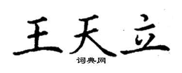 丁谦王天立楷书个性签名怎么写