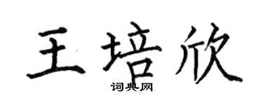 何伯昌王培欣楷书个性签名怎么写