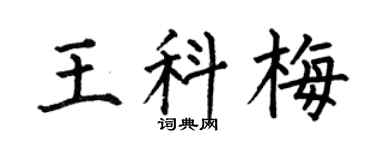 何伯昌王科梅楷书个性签名怎么写