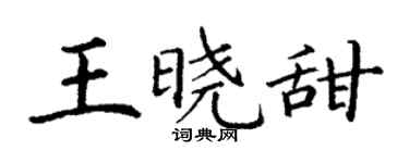 丁谦王晓甜楷书个性签名怎么写