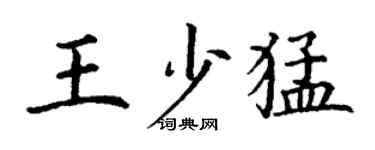 丁谦王少猛楷书个性签名怎么写