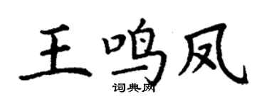 丁谦王鸣凤楷书个性签名怎么写