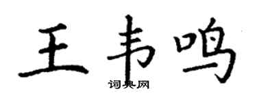 丁谦王韦鸣楷书个性签名怎么写