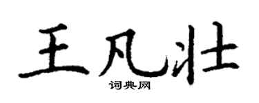 丁谦王凡壮楷书个性签名怎么写