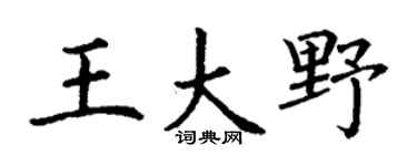 丁谦王大野楷书个性签名怎么写