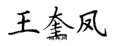 丁谦王奎凤楷书个性签名怎么写