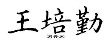 丁谦王培勤楷书个性签名怎么写