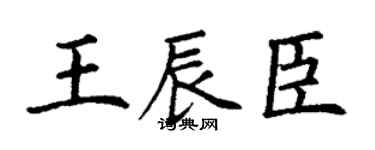 丁谦王辰臣楷书个性签名怎么写