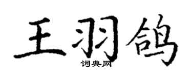 丁谦王羽鸽楷书个性签名怎么写