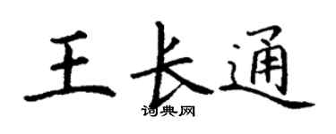 丁谦王长通楷书个性签名怎么写