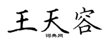 丁谦王天容楷书个性签名怎么写