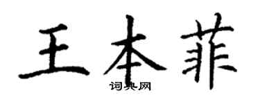 丁谦王本菲楷书个性签名怎么写