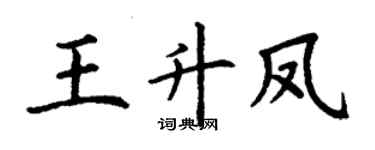 丁谦王升凤楷书个性签名怎么写