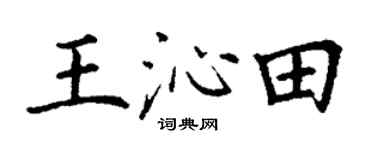 丁谦王沁田楷书个性签名怎么写