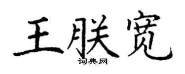 丁谦王朕宽楷书个性签名怎么写