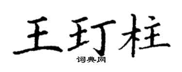 丁谦王玎柱楷书个性签名怎么写