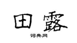 袁强田露楷书个性签名怎么写