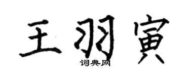 何伯昌王羽寅楷书个性签名怎么写