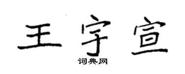 袁强王宇宣楷书个性签名怎么写