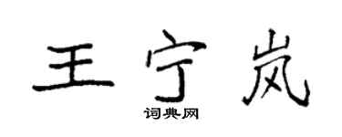 袁强王宁岚楷书个性签名怎么写